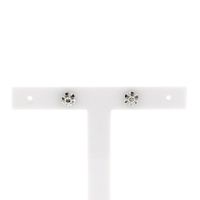 White gold solitaire stud earrings with diamond; 0.14 ct.