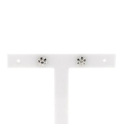 Image 1 of White gold solitaire stud earrings with diamond; 0.14 ct.