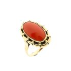 Image 1 of Vintage Gold Ring with Blood Coral