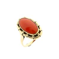 Vintage Gold Ring with Blood Coral