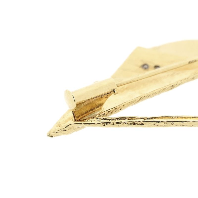 Image 4 of Vintage gold brooch with diamonds; 0.04 ct.