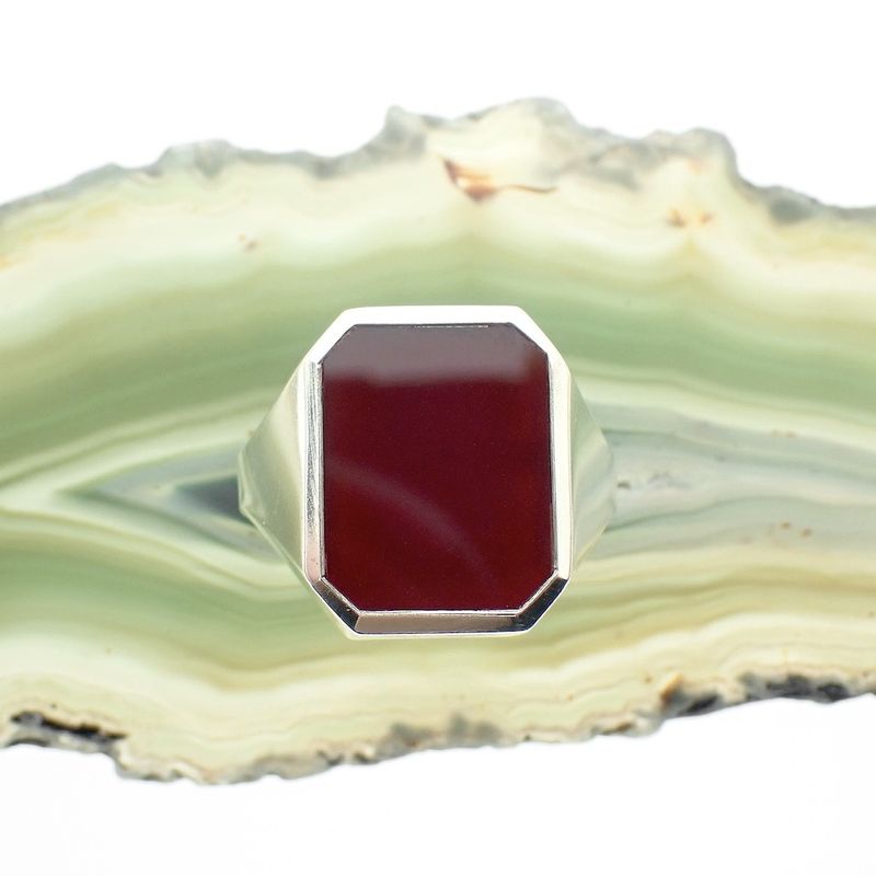 Image 2 of Signet ring set with carnelian