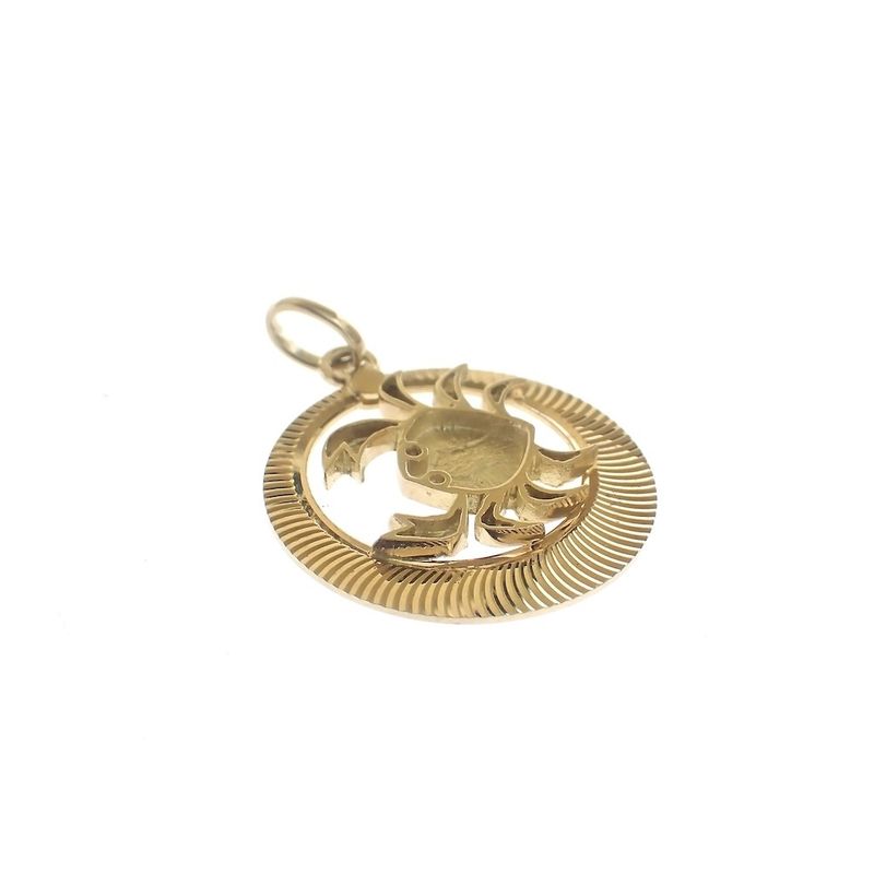 Image 3 of Gold zodiac sign pendant; Cancer | Fabiola