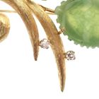 Image 3 of Vintage gold floral brooch with jade and diamond