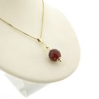 Image 7 of Vintage gold ball pendant with carnelian