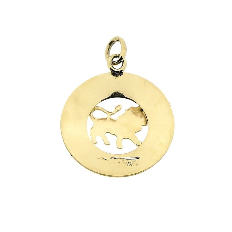 Image 3 of Fabiola gold zodiac sign pendant; Leo