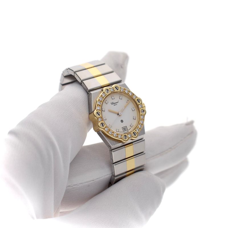 Image 11 of Chopard St. Moritz 8024; 18k Gold/Steel Women’s Watch with Diamonds