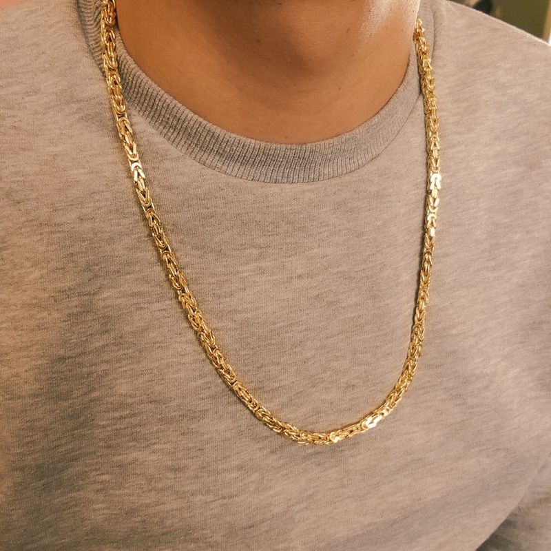 Image 4 of Gold square king chain | 70 cm