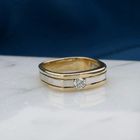 Image 2 of Two-tone gold ring with diamond; 0.25 ct.