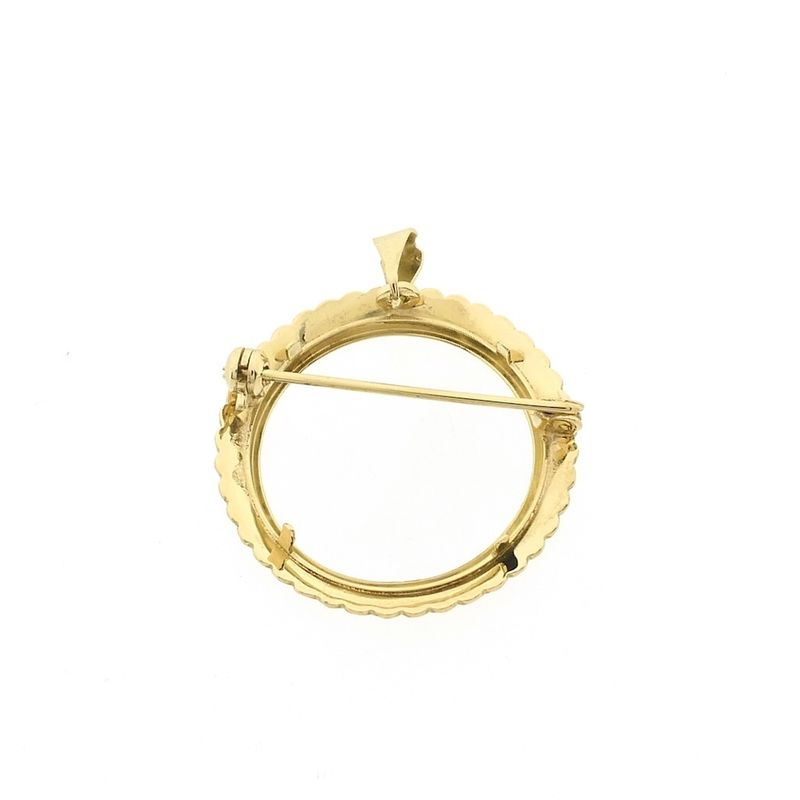 Image 4 of Golden ten guilder coin edge pendant/brooch