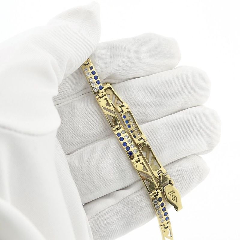 Image 6 of Gold fantasy link bracelet with zirconia