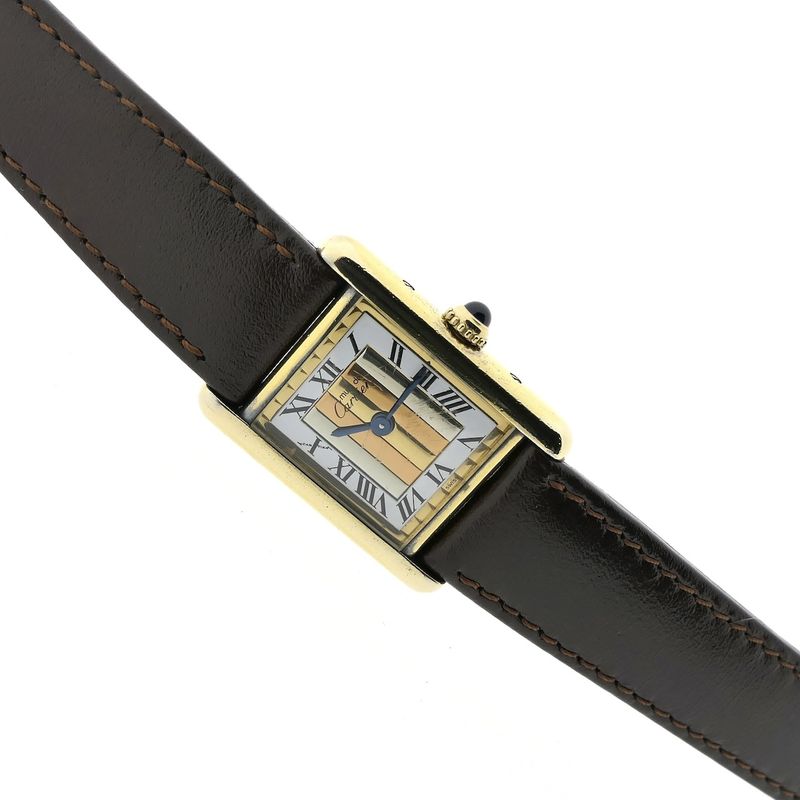 Image 9 of Cartier Tank Vermeil 'Trinity' 5057001; Vintage ladies watch