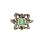 Image 7 of Gold Art Deco ring with emerald and rose-cut diamonds | Approx. 0.18 ct.