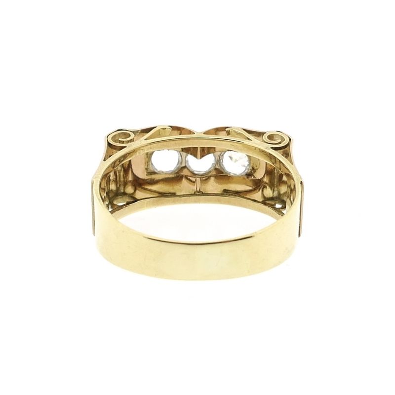 Image 4 of Two-tone gold ring with zirconia.