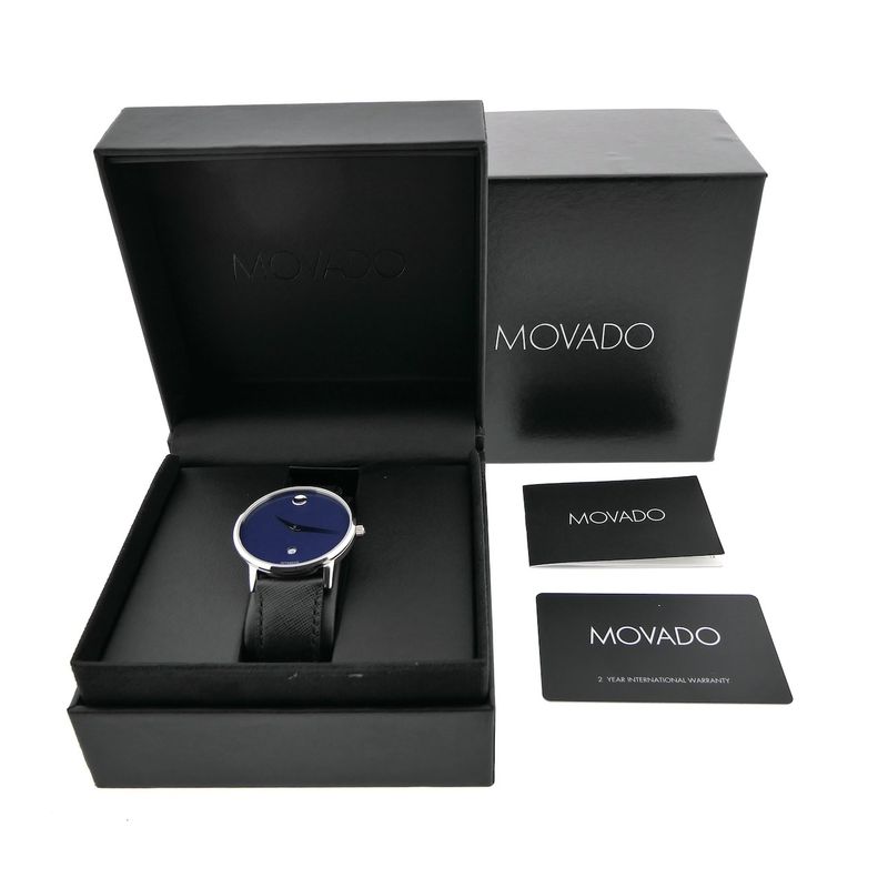 Image 16 of Movado Museum Classic; Automatic men's watch with blue dial; 0607565