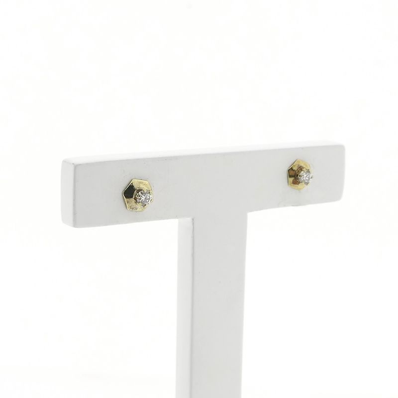 Image 3 of Gold stud earrings with zirconia
