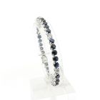 Image 1 of 18K white gold tennis bracelet with diamond and sapphire | 18 cm