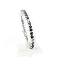 18K white gold tennis bracelet with diamond and sapphire | 18 cm