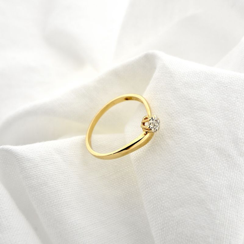 Image 6 of Gold solitaire ring with diamond | 0.02 ct.