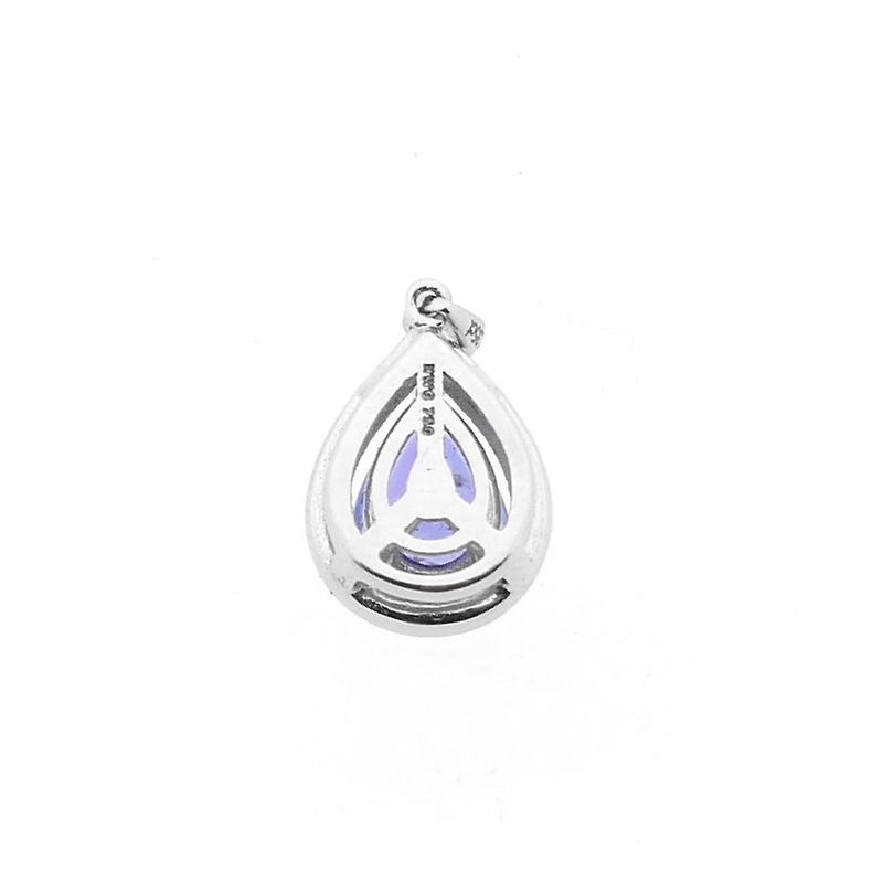 Image 3 of 18-karat white gold pendant with tanzanite and diamond | 0.18 ct.