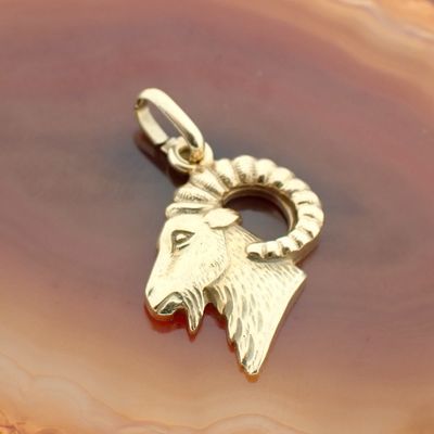 Image 2 of Gold zodiac sign pendant; Capricorn