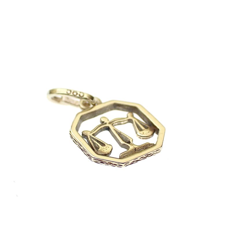 Image 3 of Gold zodiac sign pendant; Libra