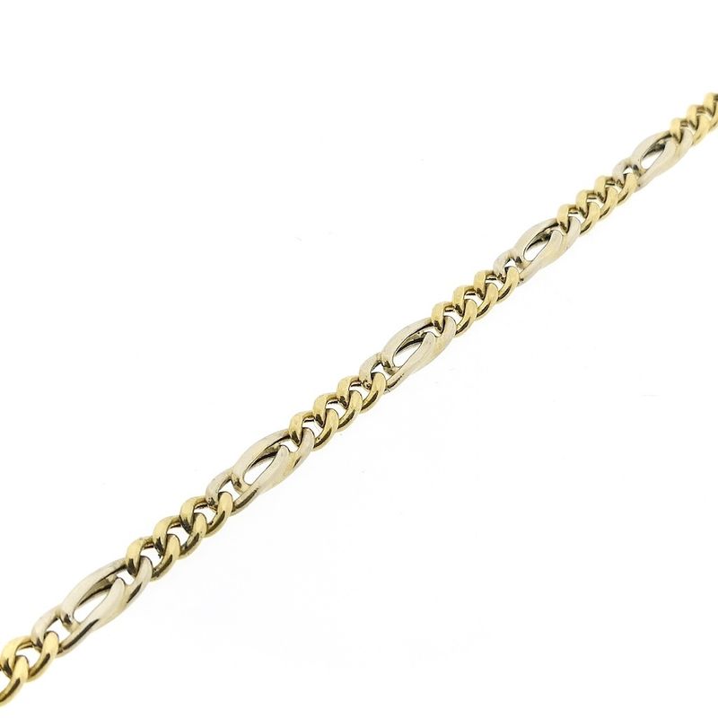 Image 8 of 18K Two-tone gold Figaro link bracelet | 20 cm