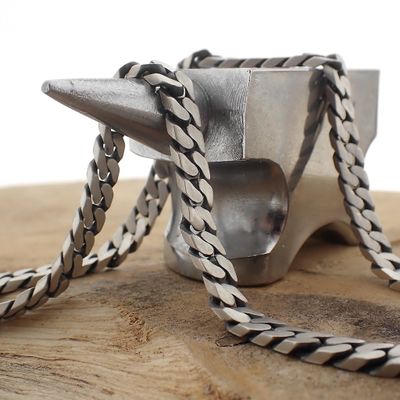 Image 2 of Silver robust gourmet link chain | 45 cm
