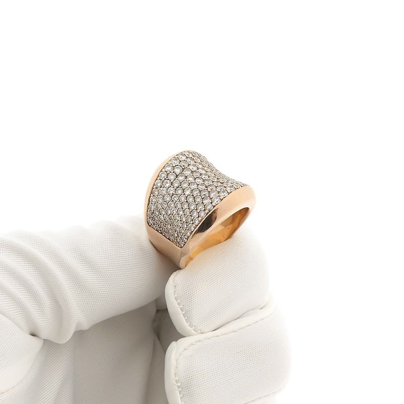 Image 7 of Rose gold ring pavé set with diamonds; 1.71 ct.