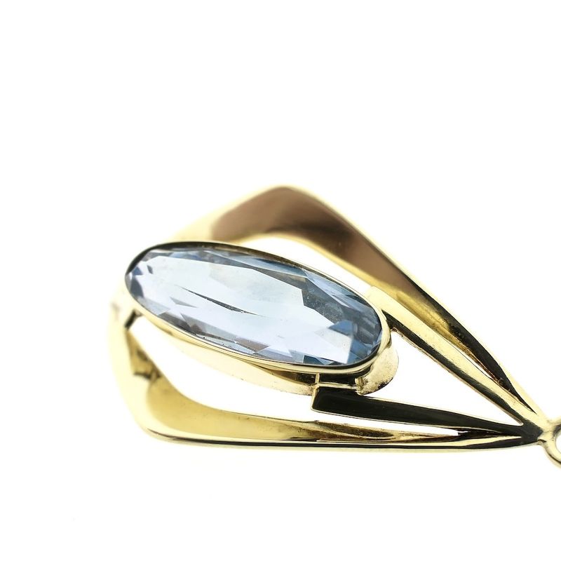 Image 4 of Gold pendant with Aquamarine