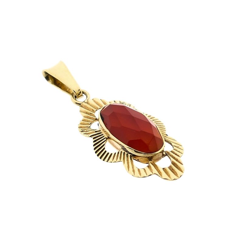 Image 4 of Gold Pendant with Carnelian
