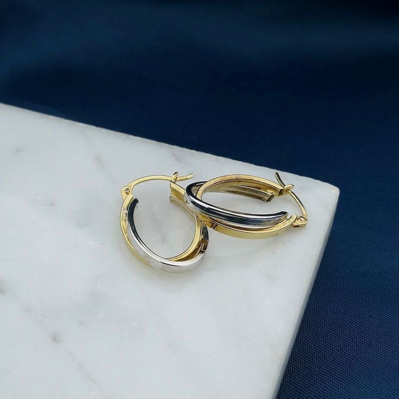 Image 2 of Two-tone gold earrings