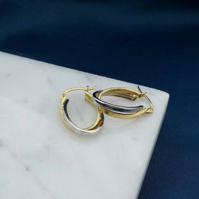 Two-tone gold earrings Image 2 of Two-tone gold earrings