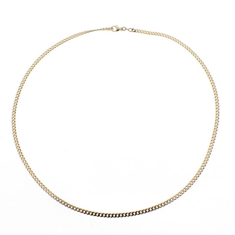 Image 5 of Gold flat gourmet link chain | 54 cm