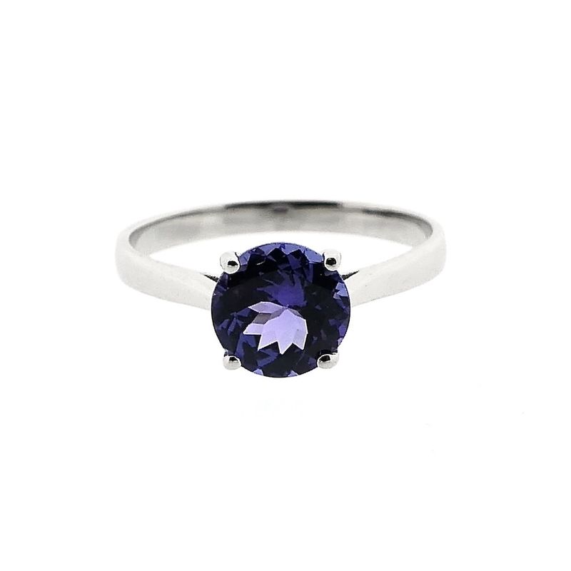 Image 3 of White gold solitaire ring with tanzanite