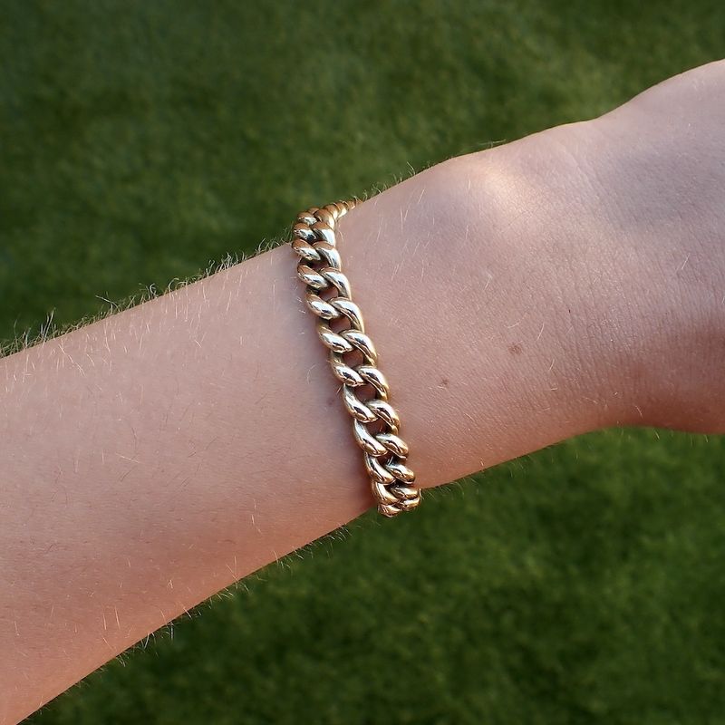 Image 3 of Gold gourmet link bracelet | 21.5 cm