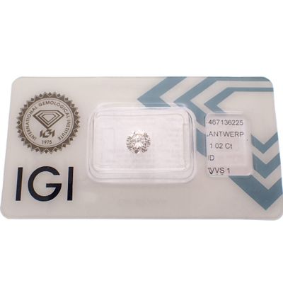 Image 1 of 1.02 ct. Brilliant cut diamond D VVS 1 + IGI Certificate
