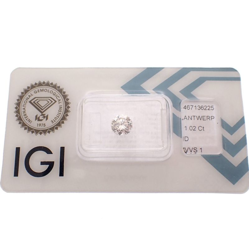 Image 1 of 1.02 ct. Brilliant cut diamond D VVS 1 + IGI Certificate