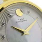 Image 4 of Movado 1881; Automatic two-tone women's watch with MOP and diamond dial; 0607489