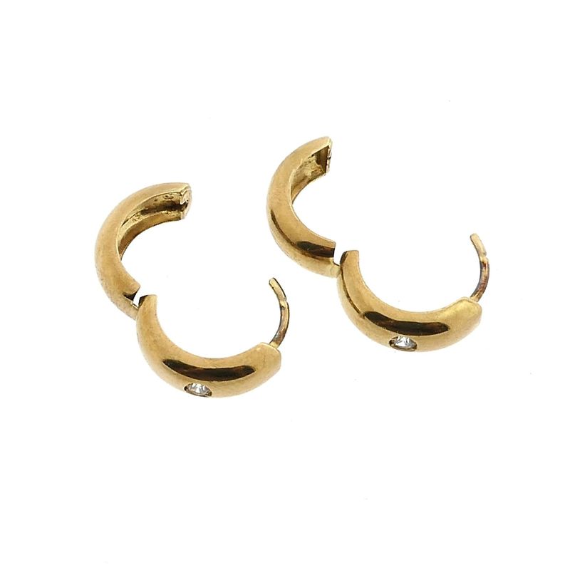 Afbeelding 6 van 8 Karaat oorringen met zirconia; Ø 14,9 mm