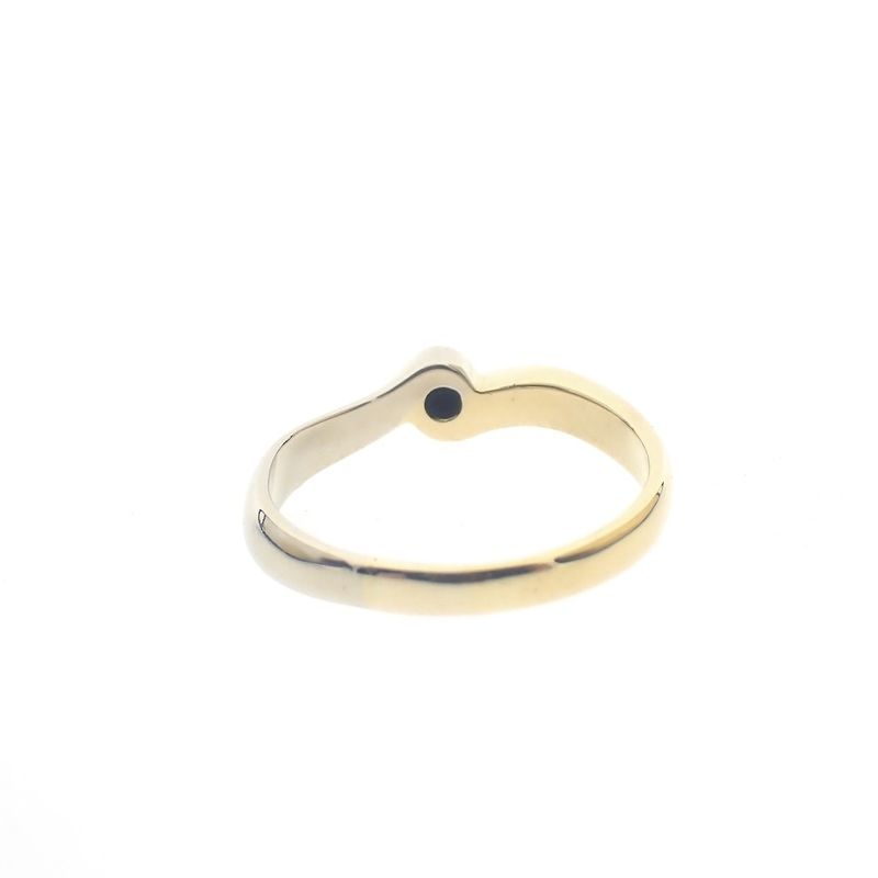 Image 5 of Two-tone gold solitaire ring with diamond; 0.05 ct.