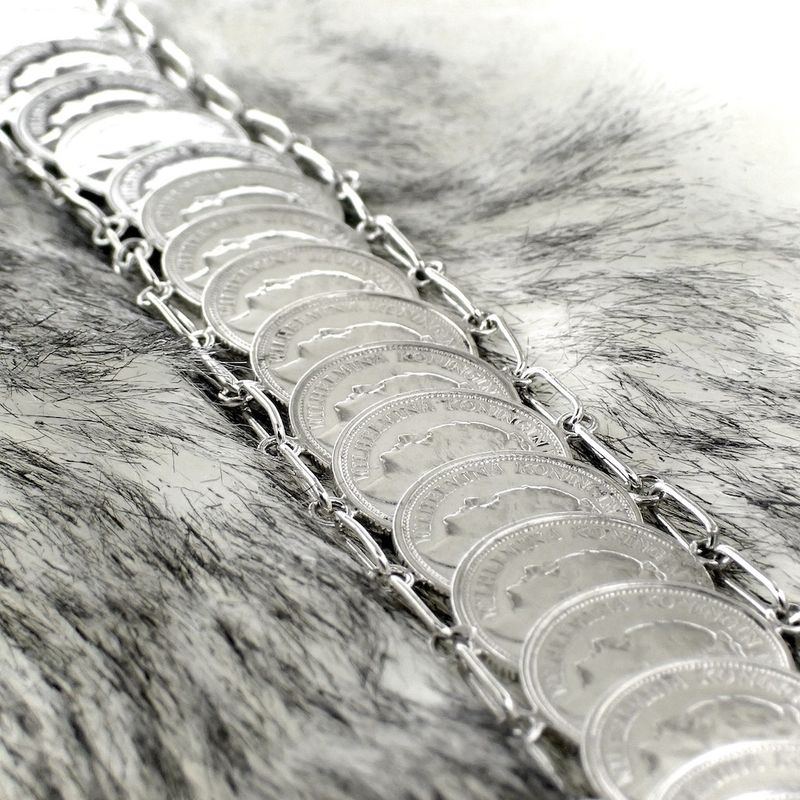 Image 7 of Silver Queen Wilhelmina coin bracelet | 17 cm
