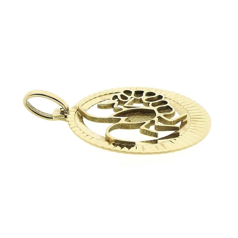 Image 9 of Gold zodiac sign pendant; Cancer
