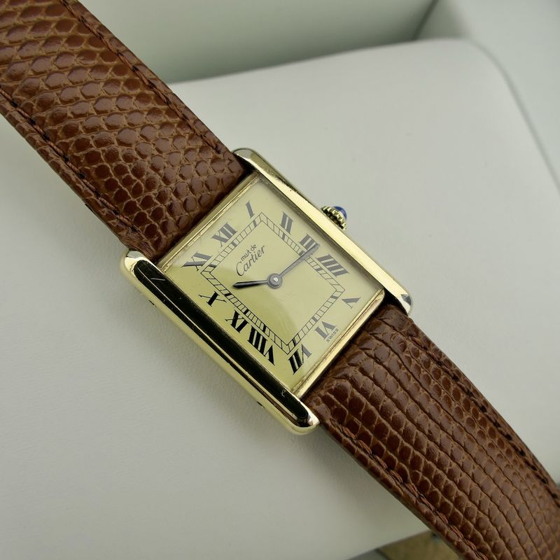 Image 18 of Cartier Tank Vermeil 'Large'; Vintage mechanical watch