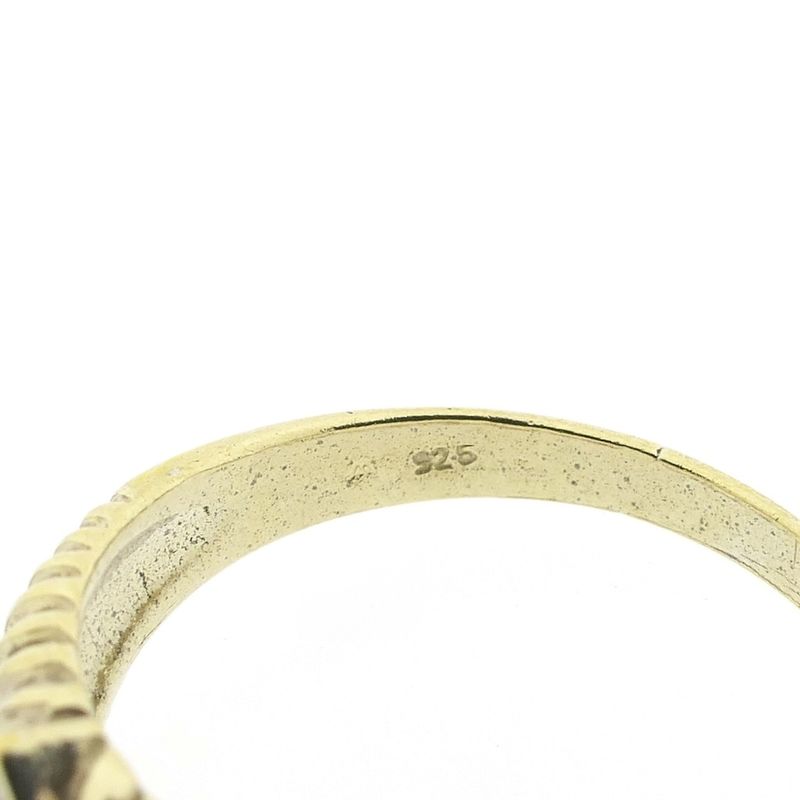 Image 7 of Silver ring with zirconia; Gold plated