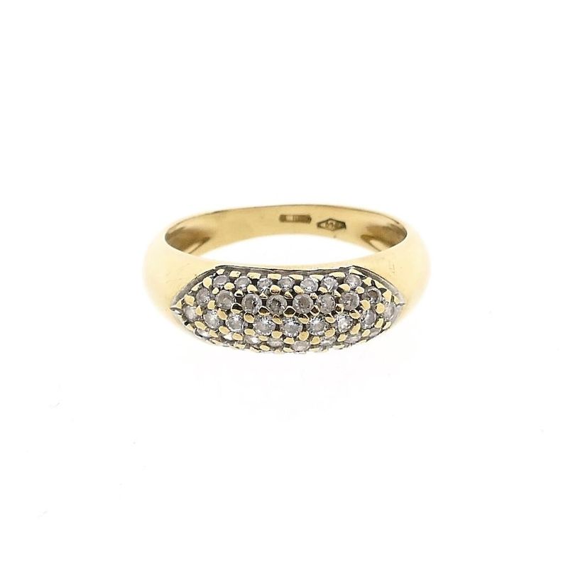 Image 3 of Gold Pavé Ring with Zirconia