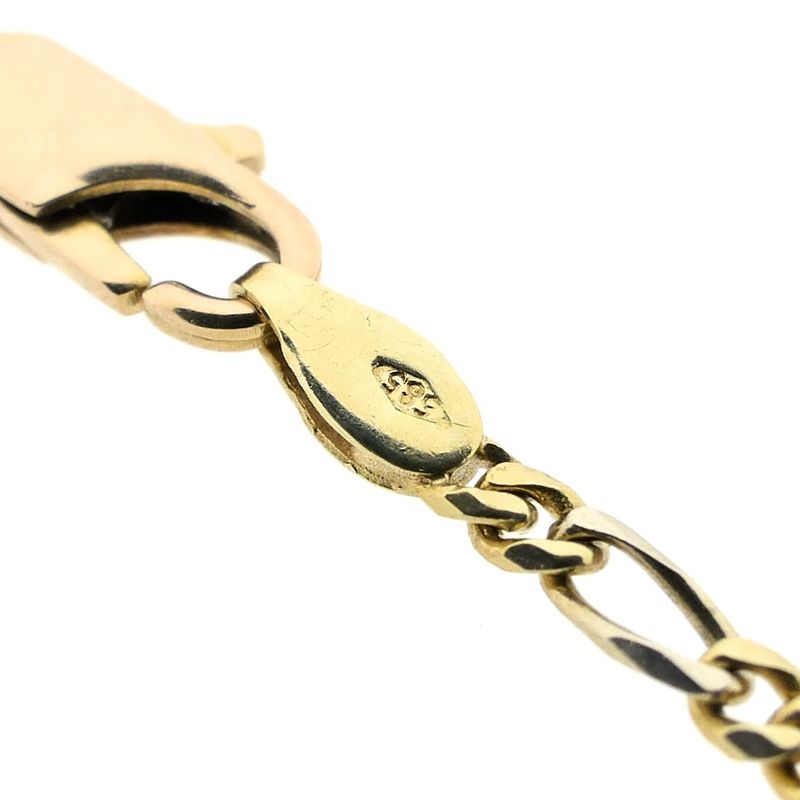 Image 5 of Two-tone gold Figaro link bracelet