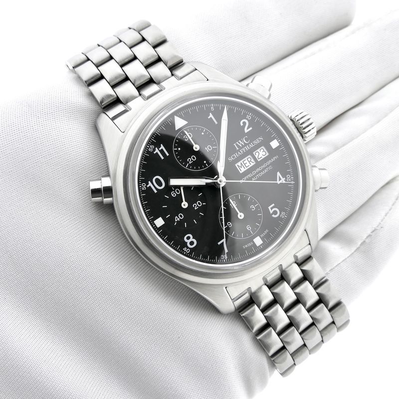 Image 10 of IWC Flieger 'Doppelchronograph' IW371319; Automatic men's watch with rattrapante chronograph