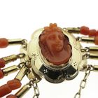 Image 16 of Antique blood coral bead necklace with gold clasp