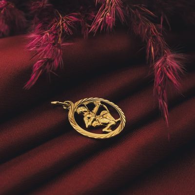 Gold zodiac sign pendant; Sagittarius Image 2 of Gold zodiac sign pendant; Sagittarius